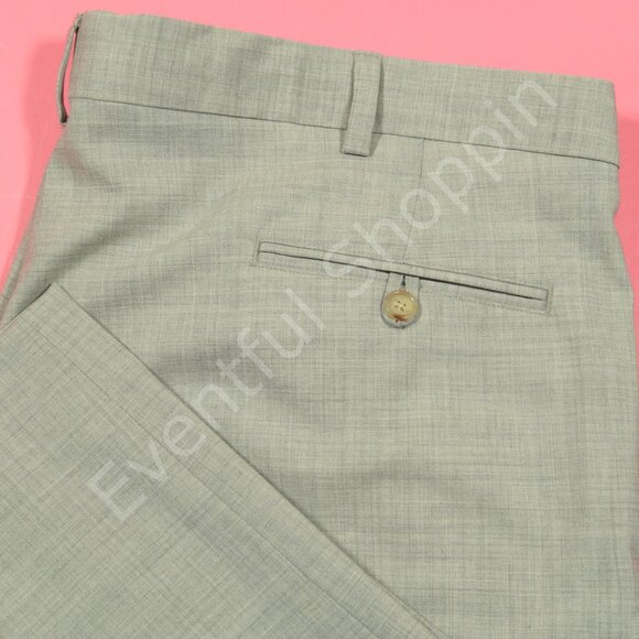 Polo Golf Ralph Lauren Stretch Wool Flat Front Plaid Dress Pants in Gray Size 42